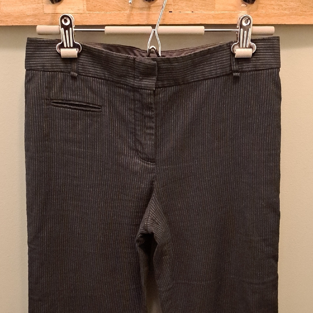 BCBGMaxAzria Black Wide Leg Pinstripe Trousers - Size 6